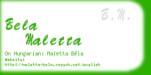 bela maletta business card
